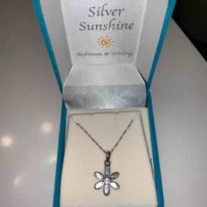 Silver sunshine silver flower necklace